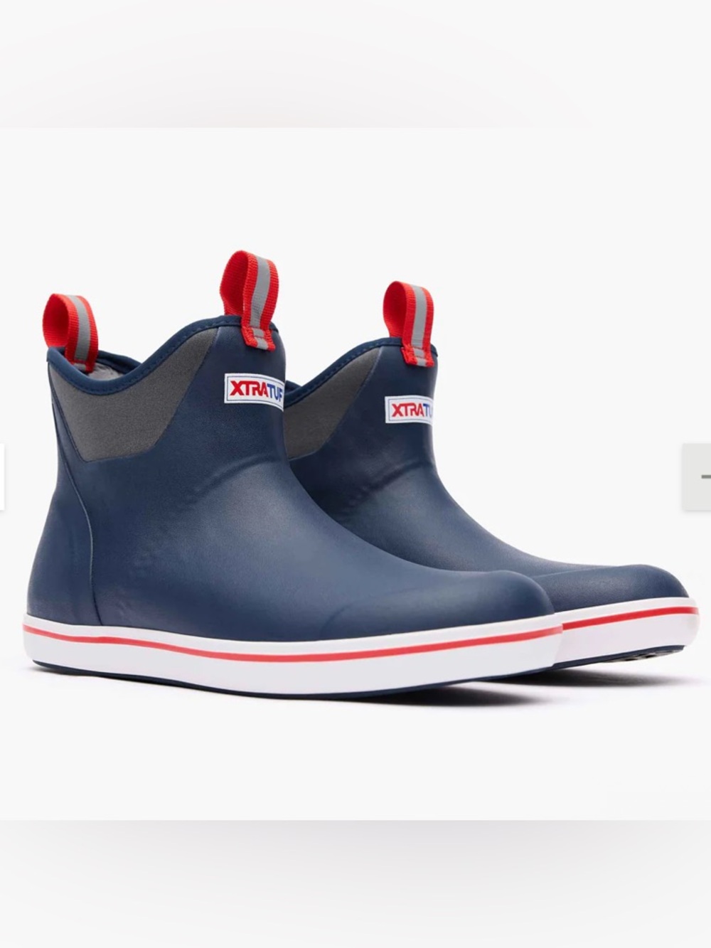 XTRATUF Men’s 12 Navy Red Ankle Deck Boots New